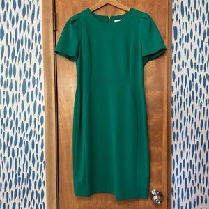 Calvin Klein Green Puff Sleeve Sheath Dress